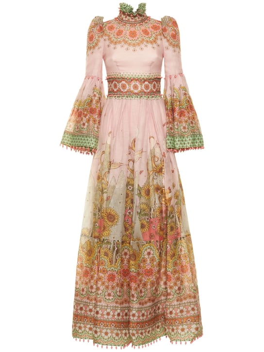 Zimmermann: Kaleidoscope Bell silk & linen dress - women_0 | Luisa Via Roma