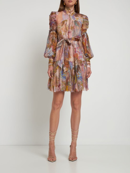 Zimmermann: Kaleidoscope silk & lurex mini dress - women_1 | Luisa Via Roma