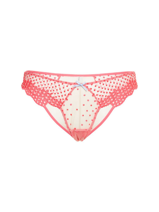 Fleur Du Mal: Dotty thong - Hot Pink - women_0 | Luisa Via Roma