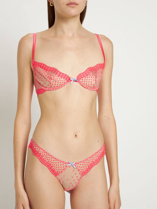Fleur Du Mal: Dotty thong - Hot Pink - women_1 | Luisa Via Roma