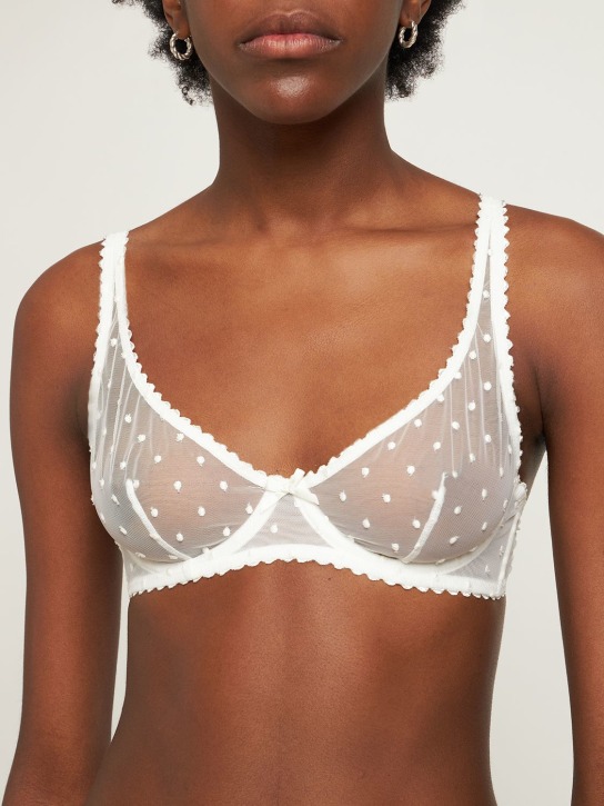 Fleur Du Mal: Dotty チュールブラ - ホワイト - women_1 | Luisa Via Roma