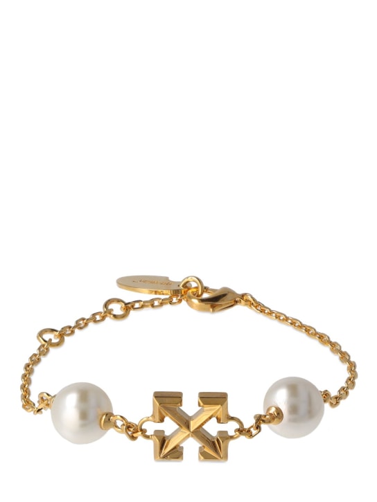 Off-White: Bracelet avec fausses perles - women_0 | Luisa Via Roma