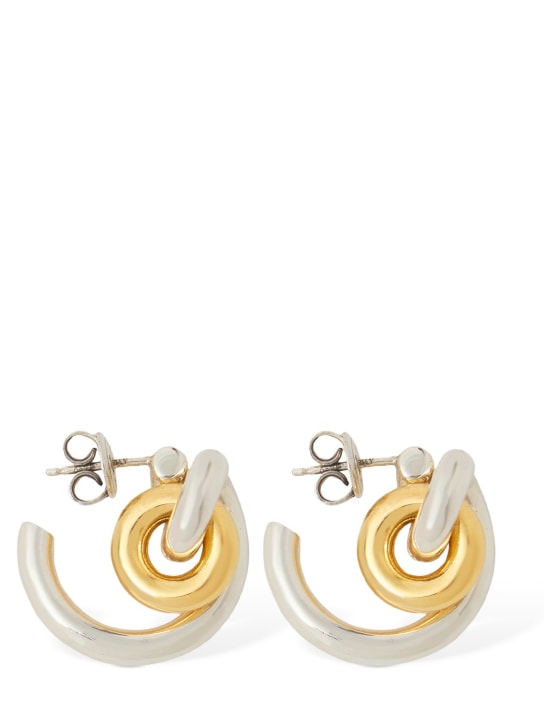 Bottega Veneta: Sterling silver earrings - Silver/Gold - women_0 | Luisa Via Roma