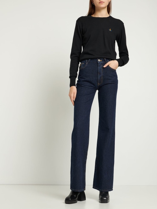 Vivienne Westwood: Suéter de punto de algodón y cashmere - Negro - women_1 | Luisa Via Roma