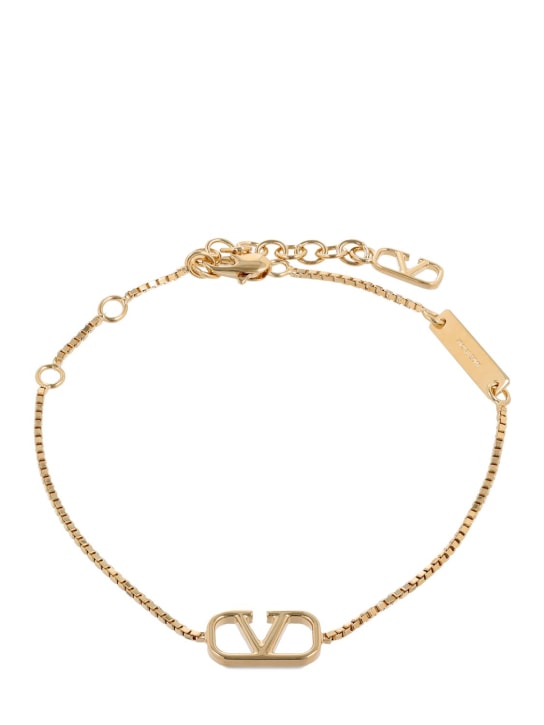 Valentino Garavani: V logo chain bracelet - Gold - men_0 | Luisa Via Roma
