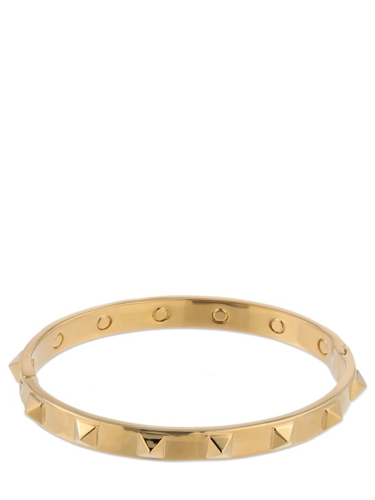 Valentino Garavani: 5mm Rockstud bangle bracelet - Gold - men_1 | Luisa Via Roma