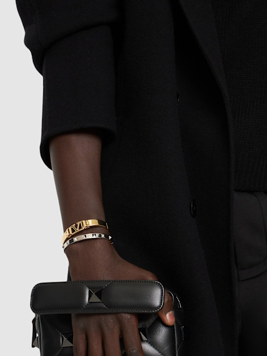 Valentino Garavani: 5mm Rockstud bangle bracelet - men_1 | Luisa Via Roma