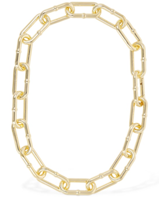 Bottega Veneta: Gold finish sterling silver necklace - Gold - women_0 | Luisa Via Roma