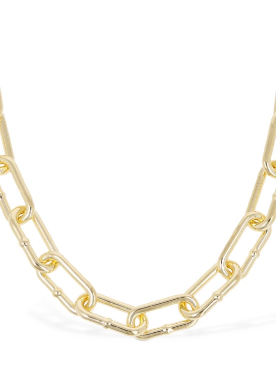 Bottega Veneta: Collar de plata con acabado dorado - Oro - women_1 | Luisa Via Roma