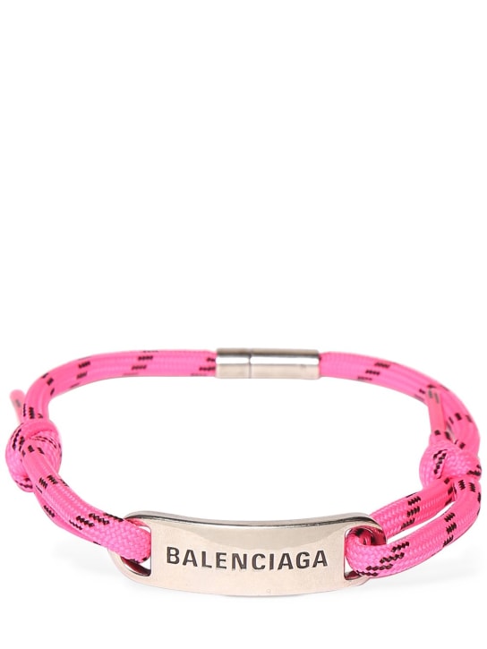 Balenciaga: Plate choker necklace - Hot Pink - men_0 | Luisa Via Roma