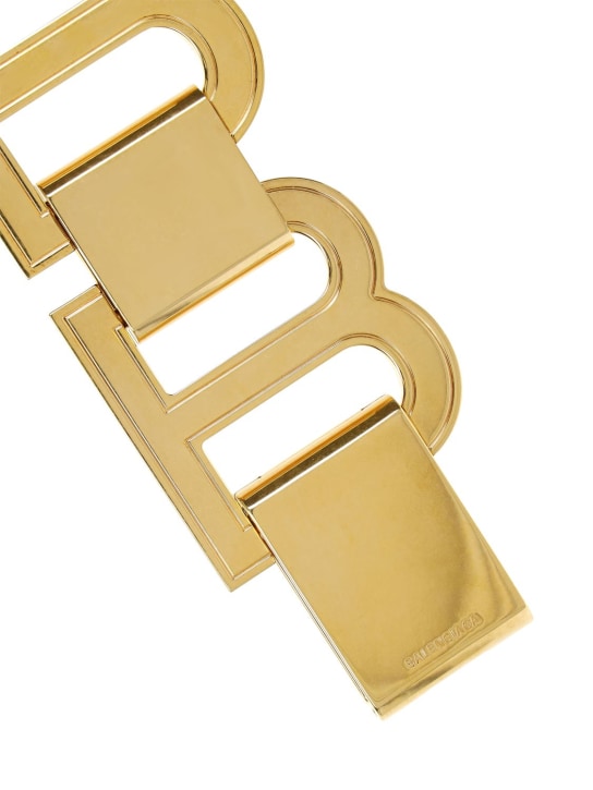 Balenciaga: XL Hourglass brass choker necklace - Gold - men_1 | Luisa Via Roma