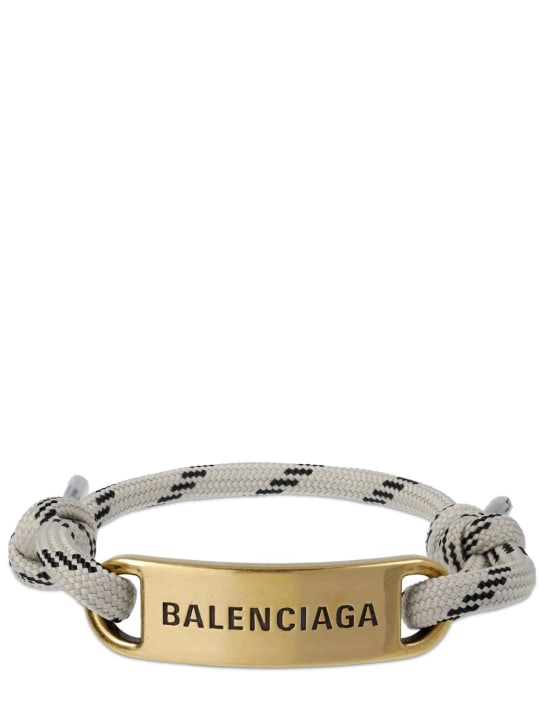 Balenciaga: 饰板手链 - 米黄色/黑色 - men_0 | Luisa Via Roma