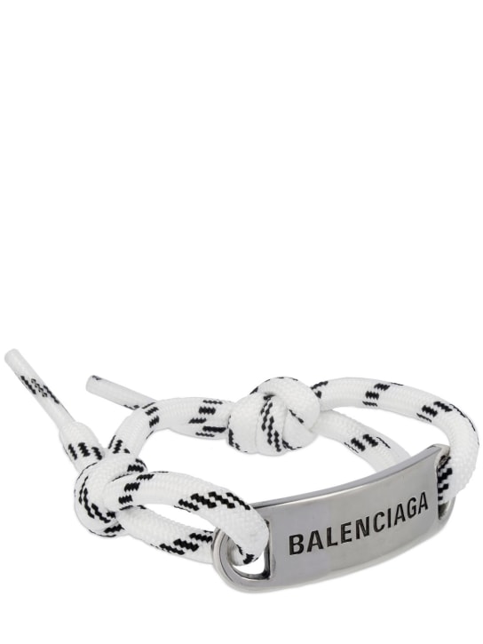 Balenciaga: Plate bracelet - White/Black - men_1 | Luisa Via Roma