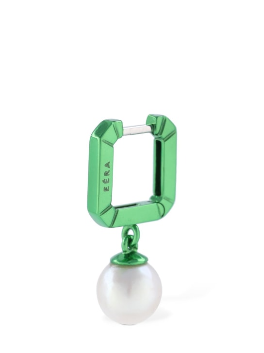 EÉRA: Mono boucle d'oreille mini avec perle 18 K - Green/Pearl - women_0 | Luisa Via Roma