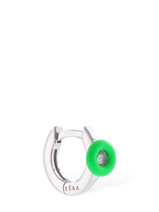 EÉRA: 18kt Mini Roma mono earring - Silver/Green - women_0 | Luisa Via Roma