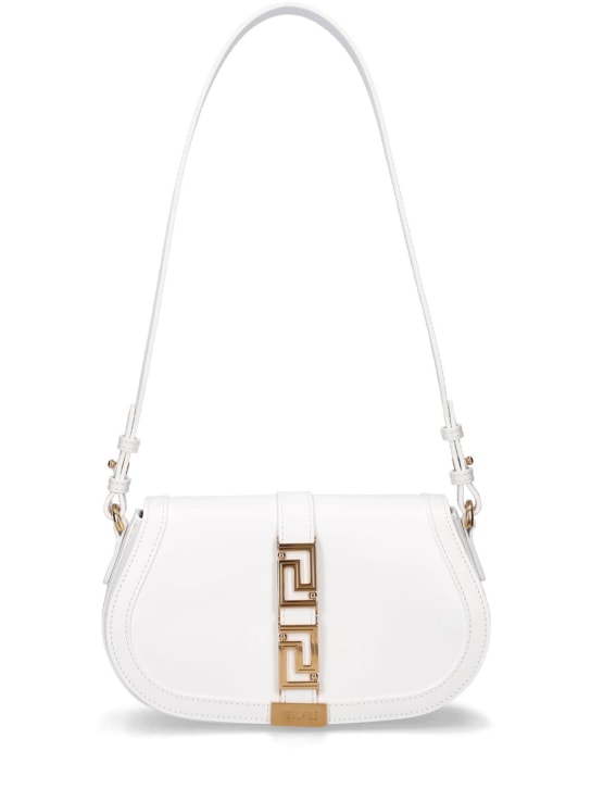 Versace: Small Greca Goddess leather shoulder bag - Beyaz - women_0 | Luisa Via Roma