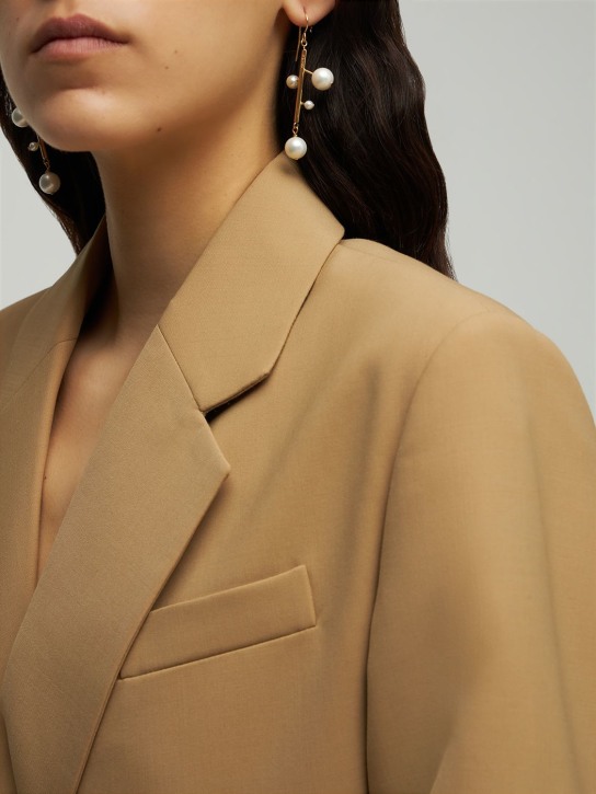 Jil Sander: Blossom 4 pearl earrings - Gold/Pearl - women_1 | Luisa Via Roma