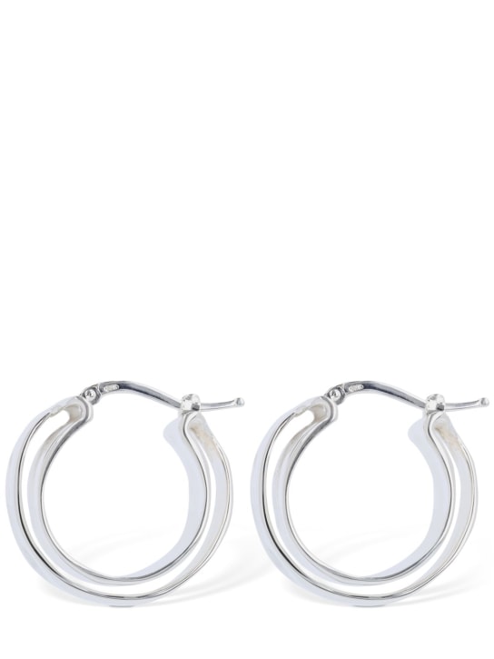 Jil Sander: Levels 5 medium hoop earrings - Silver - women_0 | Luisa Via Roma
