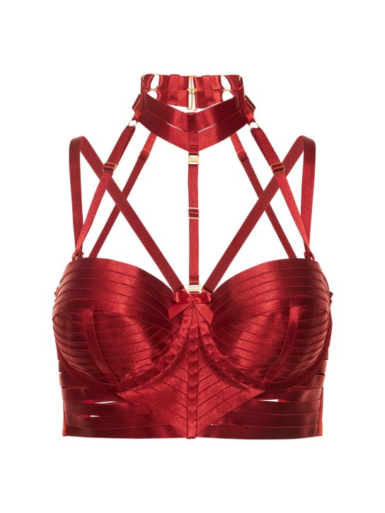 Bordelle: Soutien-gorge corset en satin Minerva - Rouge - women_0 | Luisa Via Roma