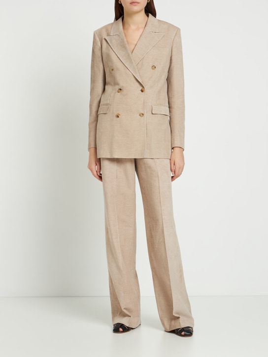 Gabriela Hearst: Kordhose aus Baumwolle und Leinen „Norman“ - Oatmeal - women_1 | Luisa Via Roma