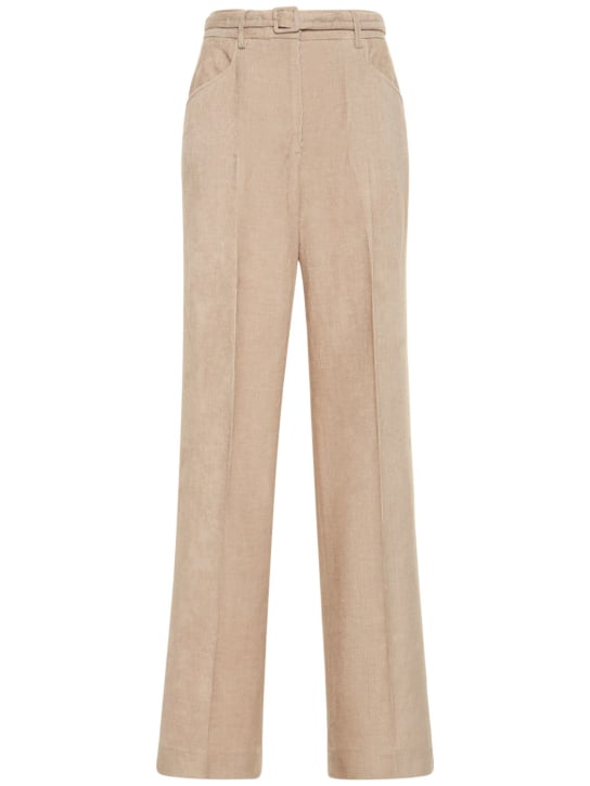 Gabriela Hearst: Kordhose aus Baumwolle und Leinen „Norman“ - Oatmeal - women_0 | Luisa Via Roma