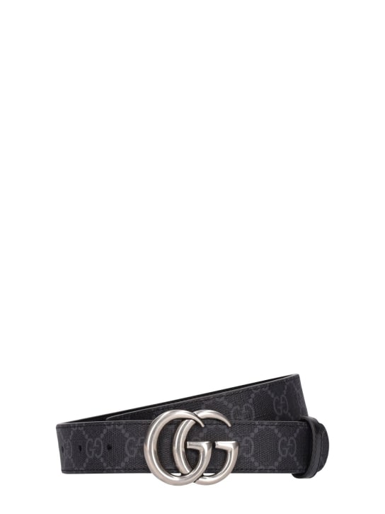 Gucci: 3cm Logo belt - Black - men_0 | Luisa Via Roma