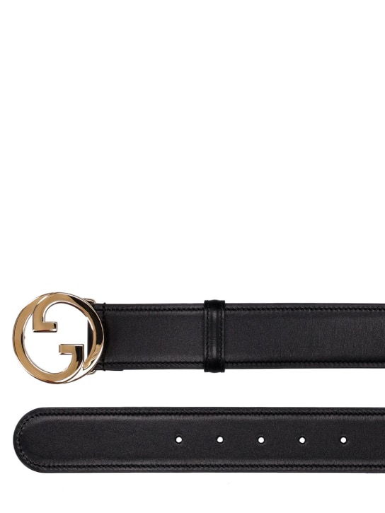 Gucci: 4cm Gucci Blondie leather belt - Black - men_1 | Luisa Via Roma