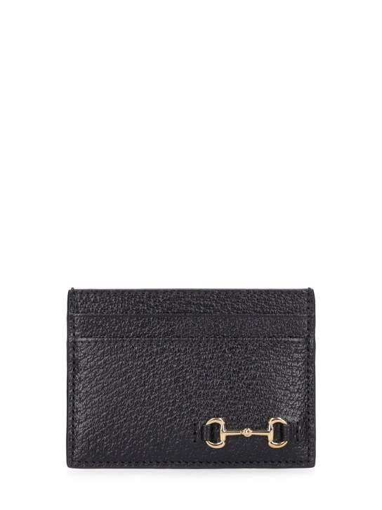 Gucci: Leather card case - Siyah - men_0 | Luisa Via Roma