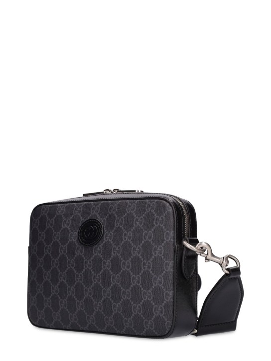 Gucci: Canvas messenger bag - Siyah - men_1 | Luisa Via Roma