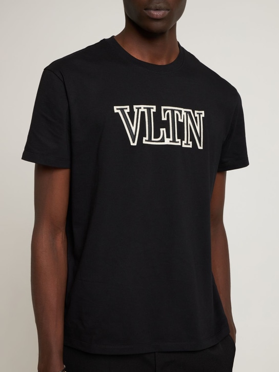 Vltn embroidered cotton jersey t-shirt - Valentino - Men | Luisaviaroma