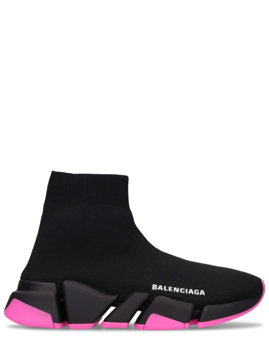 Balenciaga: 30毫米Speed 2.0 LT针织运动鞋 - 黑色 - women_0 | Luisa Via Roma