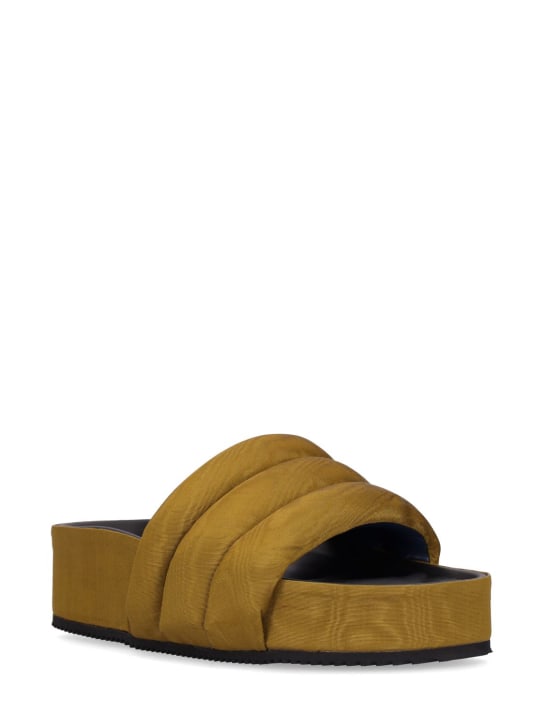 Iindaco: 60毫米Juno罗缎厚底凉鞋 - 橄榄绿 - women_1 | Luisa Via Roma