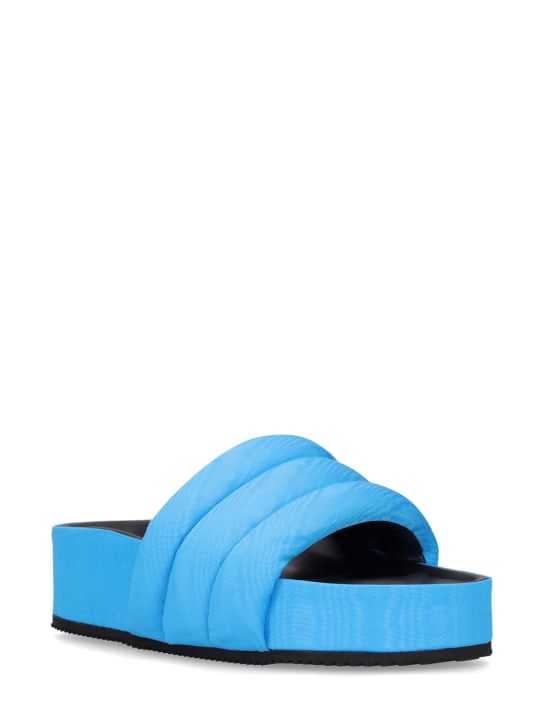 Iindaco: Sandali Juno in grosgrain con zeppa 60mm - Blu - women_1 | Luisa Via Roma