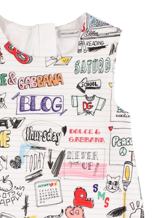 Dolce&Gabbana: MIDIKLEID AUS POPELINE - Weiß/Multi - kids-girls_1 | Luisa Via Roma