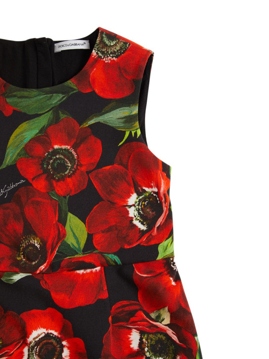 Dolce&Gabbana: MIDIKLEID AUS CADY MIT DRUCK - Rot - kids-girls_1 | Luisa Via Roma
