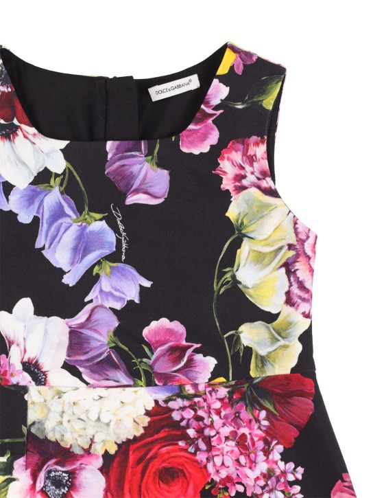 Dolce&Gabbana: Vestido midi de cady estampado - Multicolor - kids-girls_1 | Luisa Via Roma