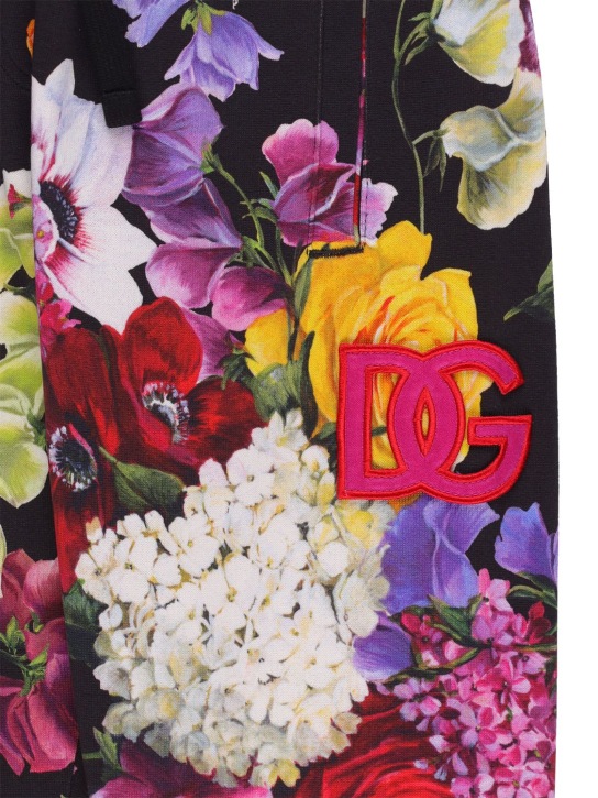 Dolce&Gabbana: Flower コットンスウェットパンツ - マルチカラー - kids-girls_1 | Luisa Via Roma