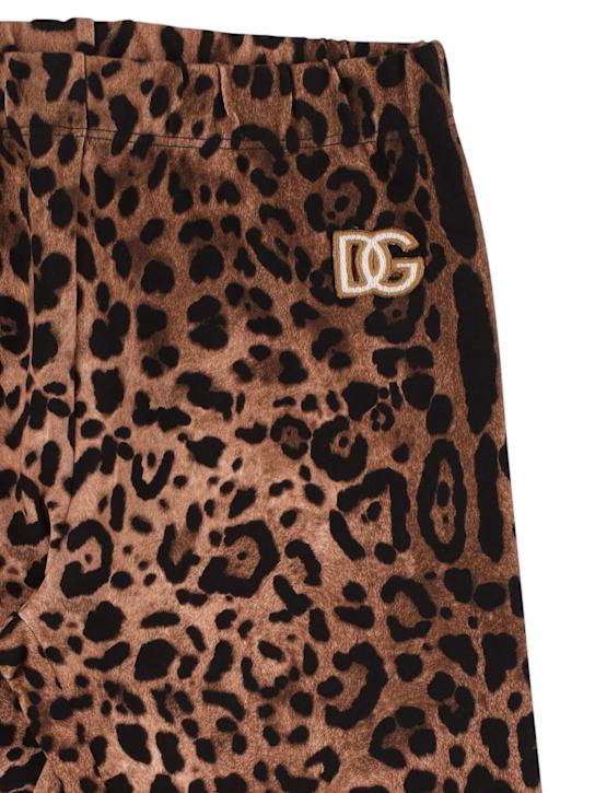 Dolce&Gabbana: Leopard コットンレギンス - ブラック/ブラウン - kids-girls_1 | Luisa Via Roma