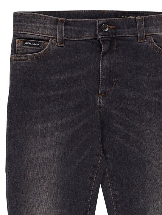 Dolce&Gabbana: ストーンウォッシュドコットンデニムジーンズ - グレー - kids-boys_1 | Luisa Via Roma