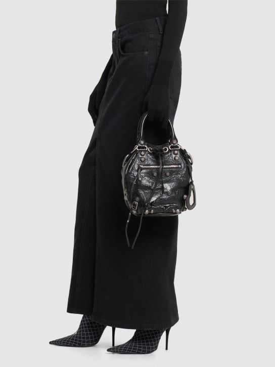 Balenciaga: S Le Cagole leather bucket bag - Black - women_1 | Luisa Via Roma