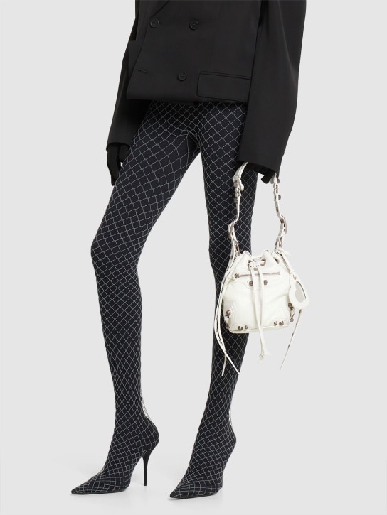 Balenciaga: XS Schultertasche aus Leder "Le Cagole" - Optisches Weiß - women_1 | Luisa Via Roma
