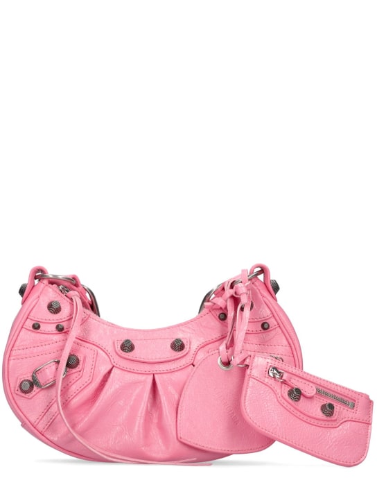 Balenciaga: XS Schultertasche aus Leder "Le Cagole" - Sweet Pink - women_0 | Luisa Via Roma
