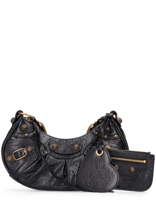 Balenciaga: XS Le Cagole bag w/ aged gold hardware - Black - women_0 | Luisa Via Roma
