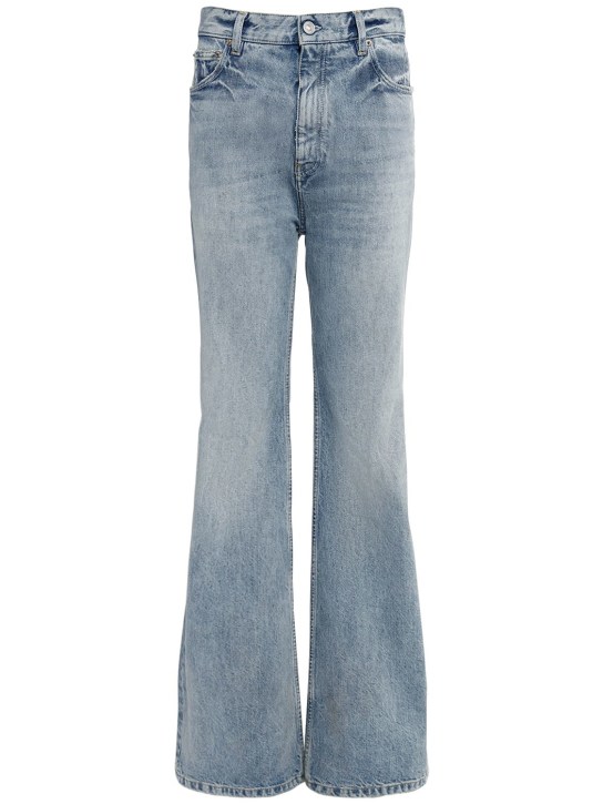 Balenciaga: Jeans in denim di cotone - Blu - women_0 | Luisa Via Roma