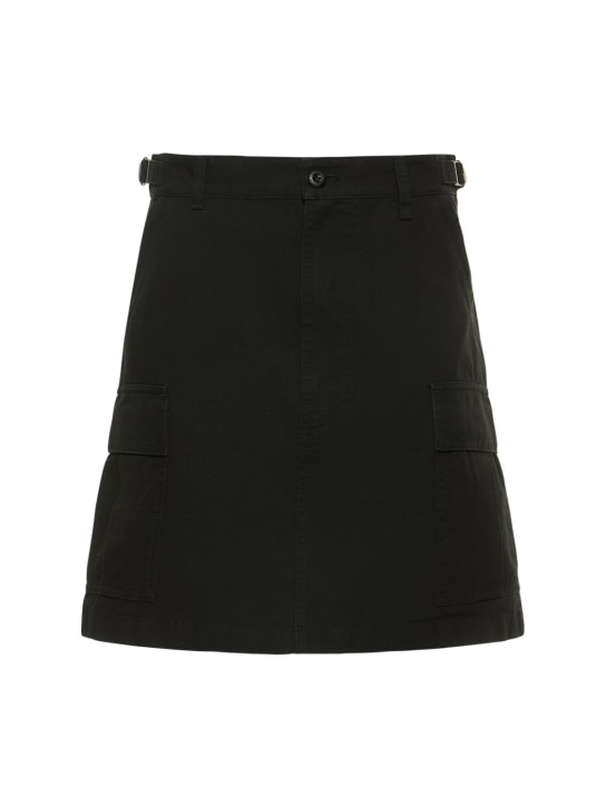 Balenciaga: Minifalda cargo de algodón - Negro - women_0 | Luisa Via Roma