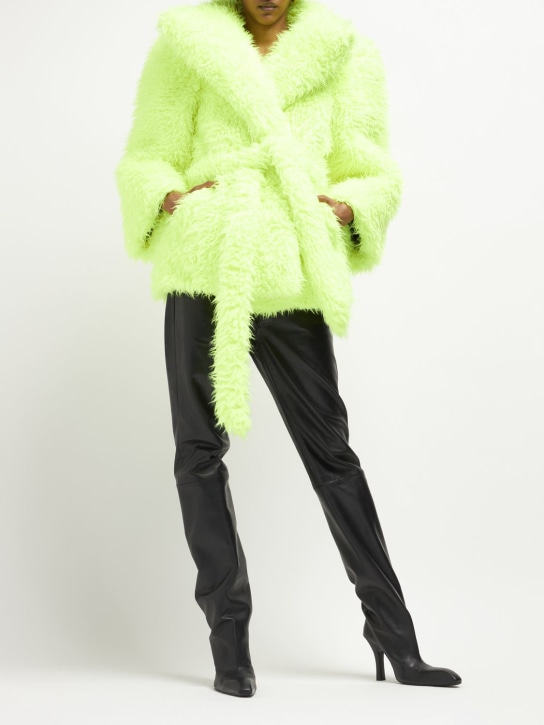 Balenciaga: Teddy faux fur jacket - Fluo Yello - women_1 | Luisa Via Roma