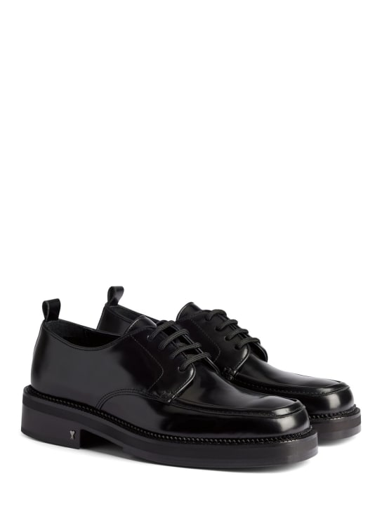 Square-toe leather derby lace-up shoes - AMI Paris - Men | Luisaviaroma