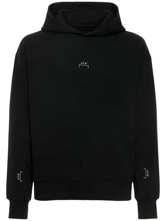 A-COLD-WALL*: Logo embroidery French terry hoodie - Black - men_0 | Luisa Via Roma
