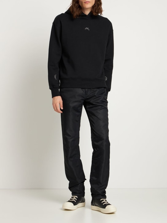 A-COLD-WALL*: Logo embroidery French terry hoodie - Black - men_1 | Luisa Via Roma