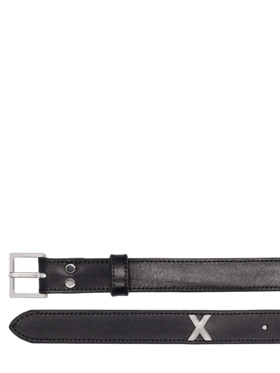 Martine Rose: 2.5cm Sex letters leather belt - Black - men_1 | Luisa Via Roma